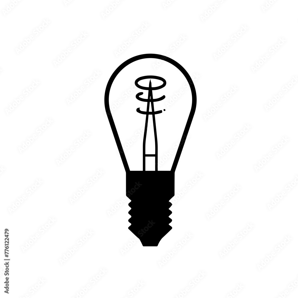 Simple led lamp isolated black flat icon.
Simple led lamp isolated black flat icon.