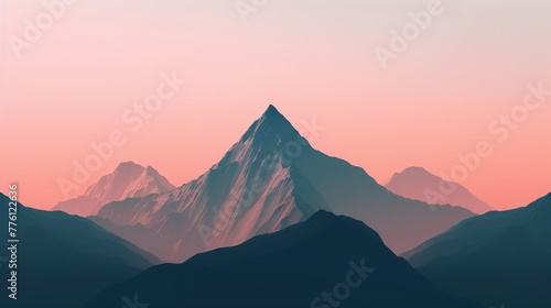 majestic mountain a breathtaking gradient sky photo