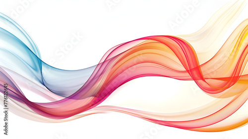 Digital smoke, flowing forms in translucent colors ,A colorful, flowing line of pink, blue, and white stock background © Nasim