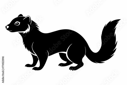 Ferret black silhouette vector design.