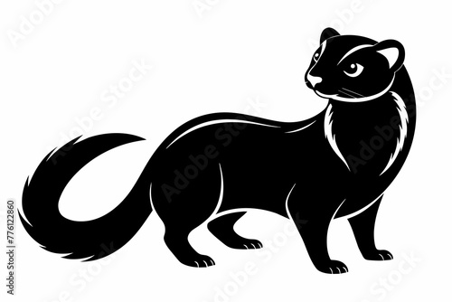 Ferret black silhouette vector design.