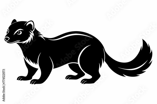 Ferret black silhouette vector design.