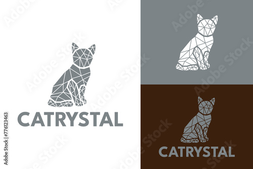 Logo ready elegant simple creative brand identity company corporate cafe fashion food initial cat crystle petshop letter negative space word  mark sign modern line