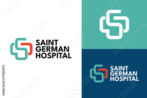 Logo ready elegant simple creative brand identity company corporate cafe fashion food initial S G hospital letter negative space word mark sign modern line