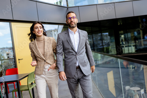Cheerful Colleagues Exiting...