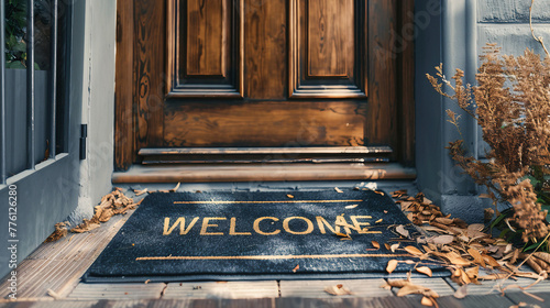 Welcome mat in front of a homes entrance