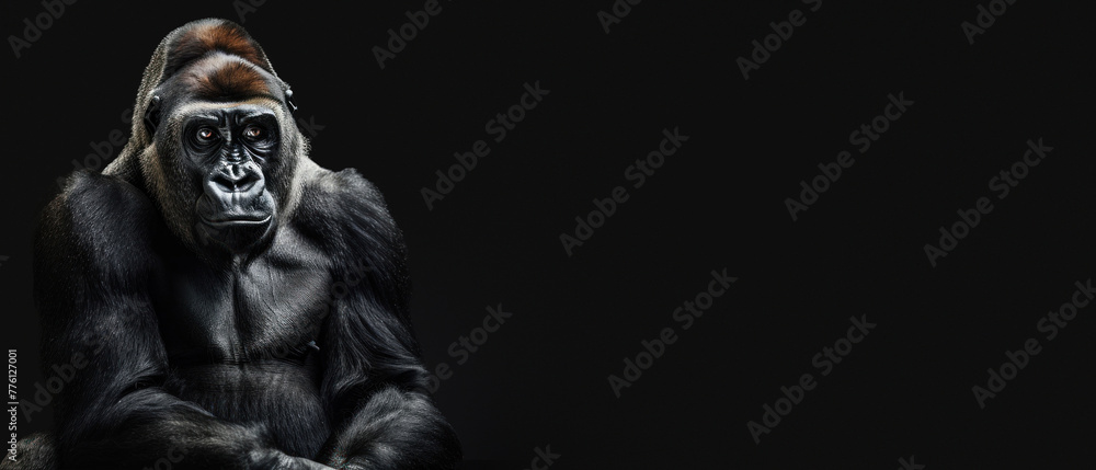 An artistic representation of a gorilla with a deliberately blurred face poses questions of identity and perception in wildlife portraiture
