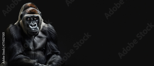 An artistic representation of a gorilla with a deliberately blurred face poses questions of identity and perception in wildlife portraiture