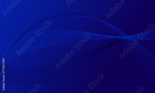 blue smooth lines wave curves on smooth gradient abstract background