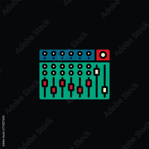 Original vector illustration. The contour icon of the music mixing console. A design element.