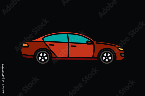 Original vector illustration. A passenger car. © artmarsa
