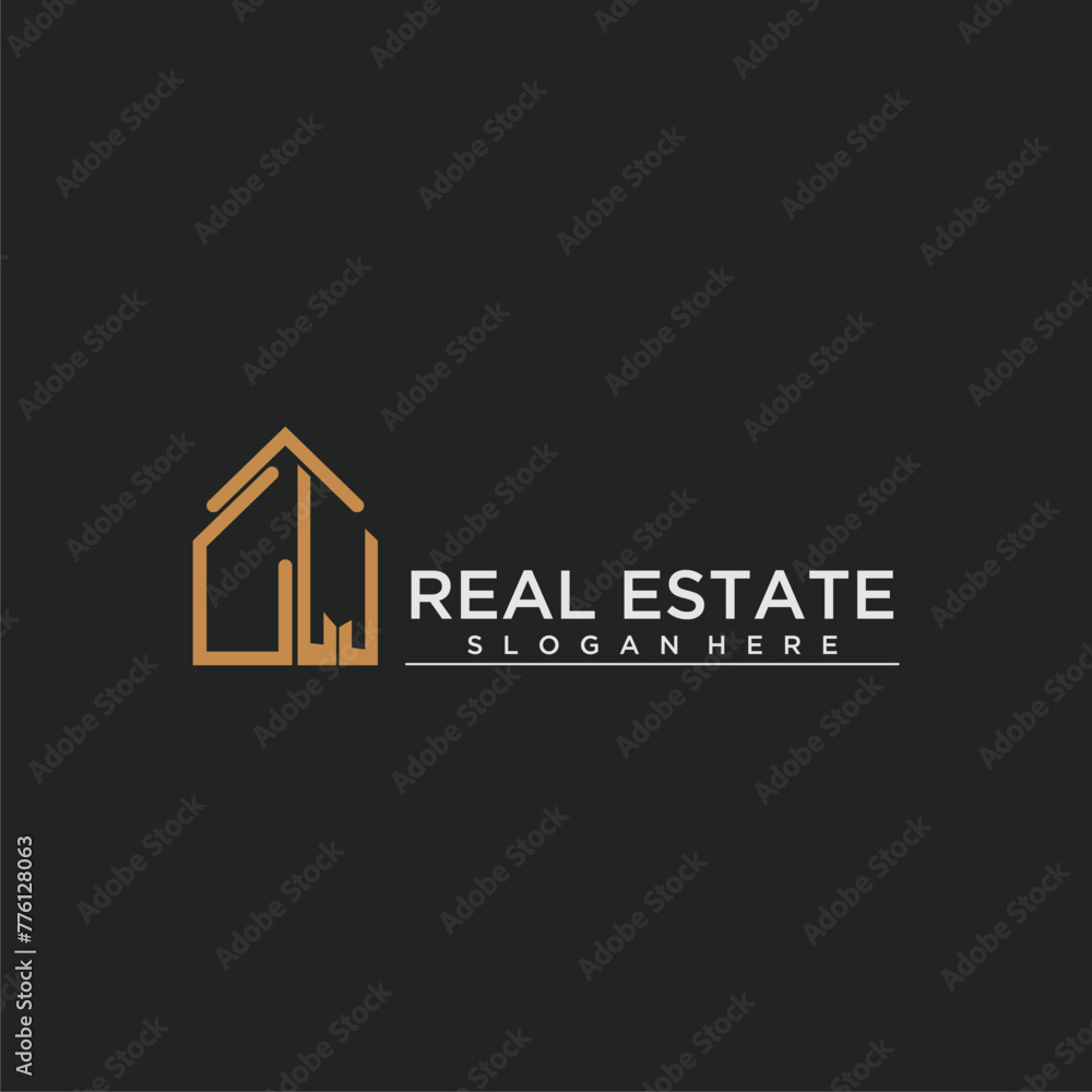 LJ initial monogram logo for real estate design LJ initial monogram logo for real estate design