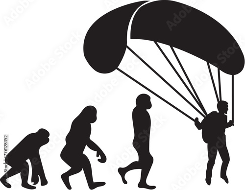 Evolution Paragliding Illustration Vector  Paraglider Design