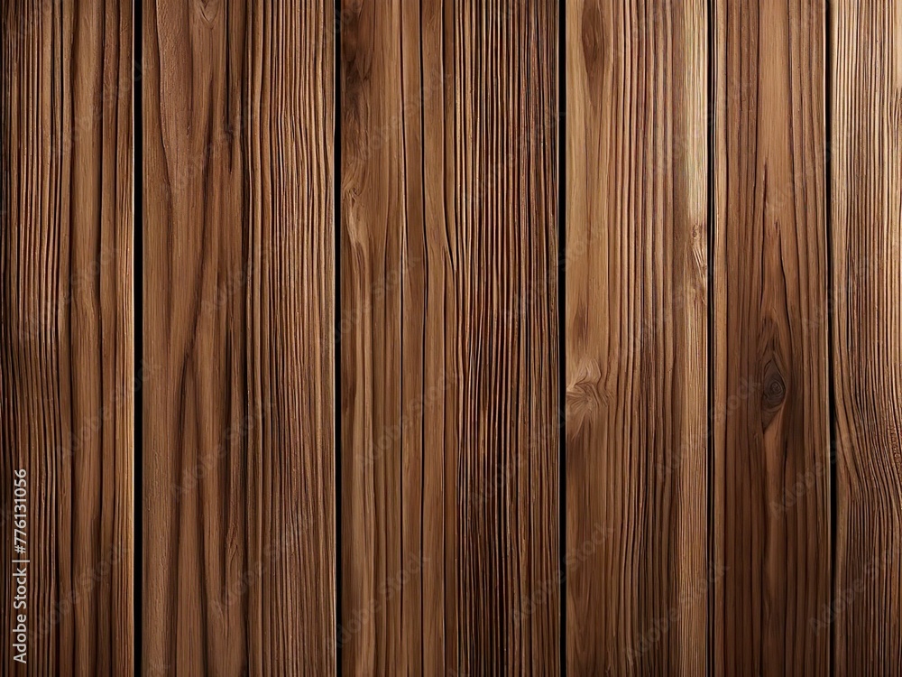 Close up of brown-stained wooden wall. Generative AI Close up of brown-stained wooden wall. Generative AI