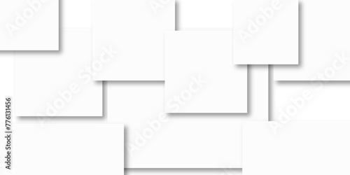 Wallpaper Mural Abstract design with white transparent material in triangle and square shapes on white background. Square in bright light with paper texture.Modern and creative design with different size white boxes. Torontodigital.ca