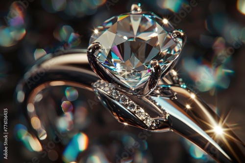 Close up shot of a diamond jewelry