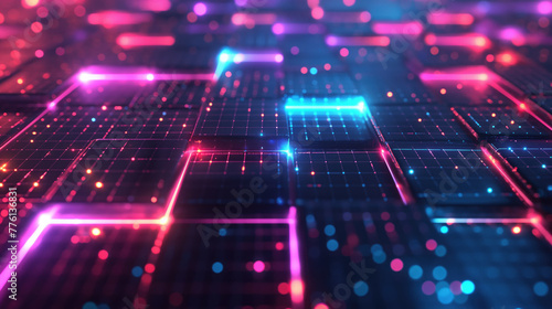 Abstract technology cyberspace floor field background.