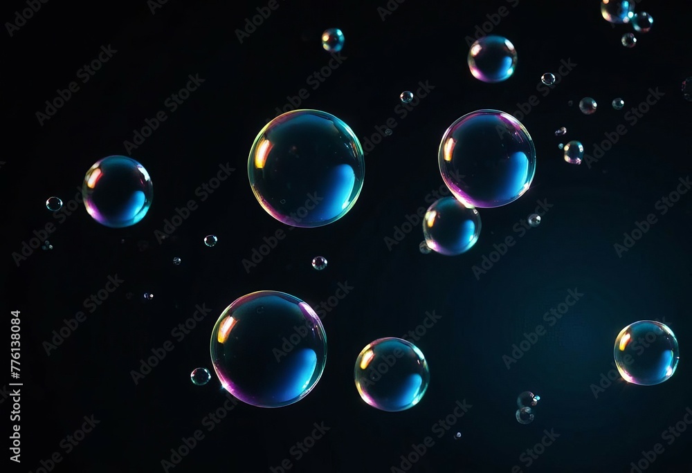 BUBBLES ISOLATED ON BLACK BACKGROUND BUBBLES ISOLATED ON BLACK BACKGROUND