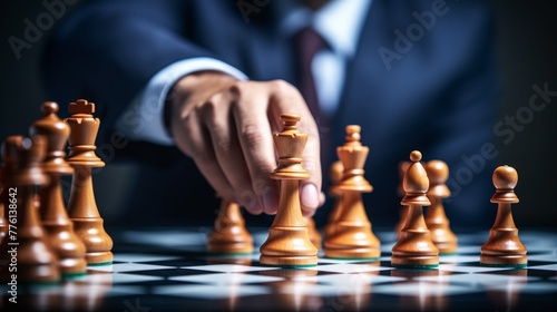 Wallpaper Mural chess battle, victory, success, leader, teamwork, business strategy . business man wear business suit move prepare move king chess pieces, plan strategy lead successful business competition leader Torontodigital.ca