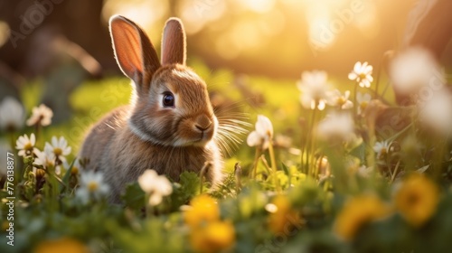 cute animal pet rabbit or bunny smiling and laughing isolated with copy space for easter background, rabbit, animal, pet, cute, fur, ear, mammal, background, celebration © pinkrabbit