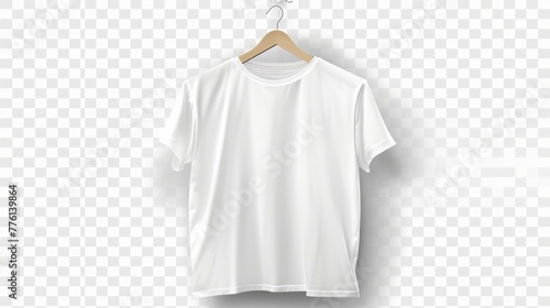 shirt mockup on a hanger, isolated cutout, fashion, template, cotton, shirt, design, cloth, t-shirt, wear, blank, white, front, casual, textile, empty, advertisement, fabric