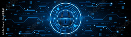 Lock icon. Cyber ​​security and data protection concepts and privacy. Innovative concept of advanced safety technology
