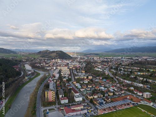 Aerial view of the city of Ruzomberok in Slovakia