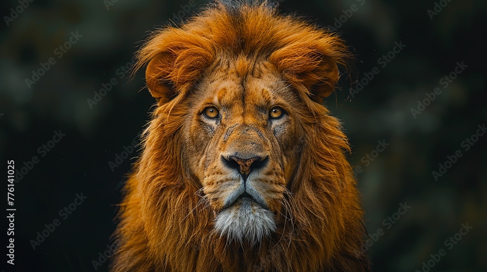 A powerful, handsome lion with a thick, flowing mane stands tall, radiating strength, nobility, and timeless beauty in the heart of the wild. Generated by AI. A powerful, handsome lion with a thick, flowing mane stands tall, radiating strength, nobility, and timeless beauty in the heart of the wild. Generated by AI.