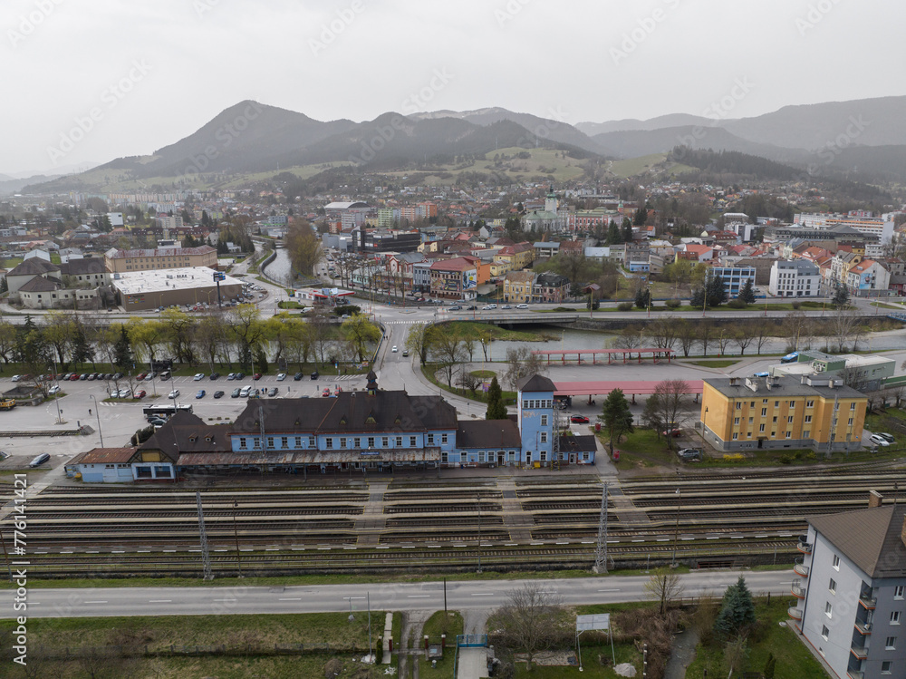 Obraz premium Railway station in the city of Ruzomberok in Slovakia