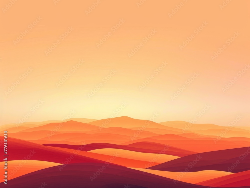 Abstract desert sunrise, gradients of warmth, serene and vast