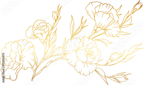 Luxury gold flower illustration