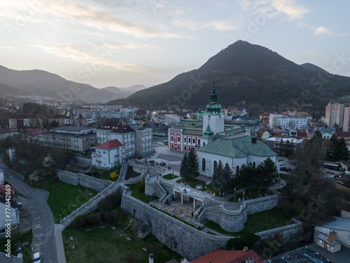 Aerial view of the city of Ruzomberok in Slovakia photo