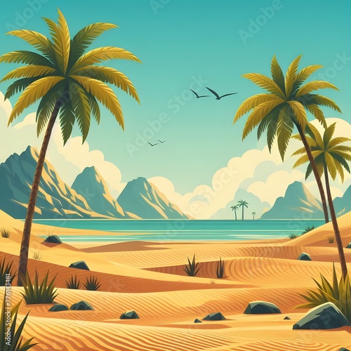 desert island background - 무인도배경. Generative AI photo