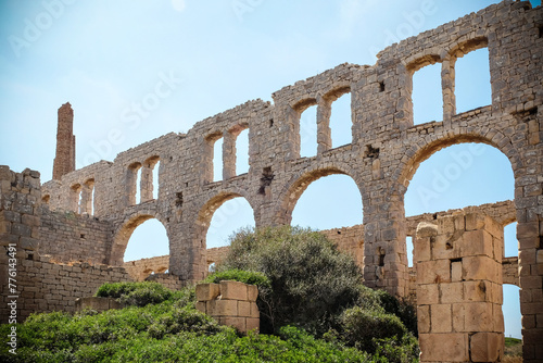 Ruins of the ancient roman aqueduct 