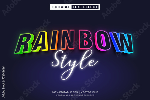 Rainbow text effect  editable text template