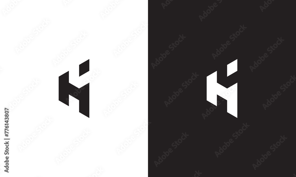 HI logo, monogram unique logo, black and white logo, premium elegant logo, letter HI Vector minimalist HI logo, monogram unique logo, black and white logo, premium elegant logo, letter HI Vector minimalist