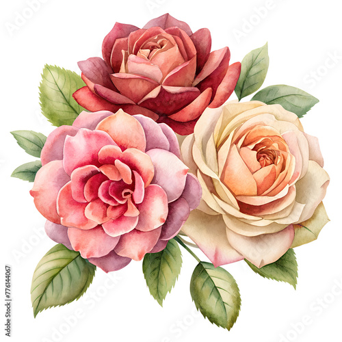 Elegant watercolor roses