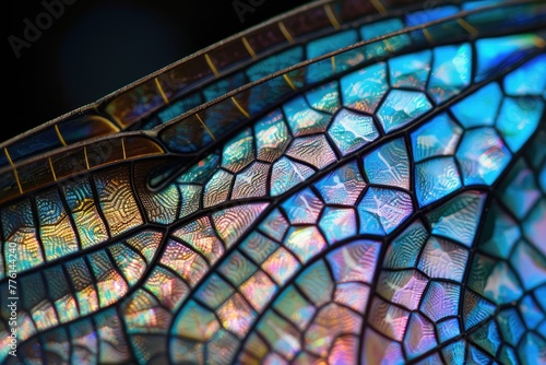 Detailed view of a dragonflys wing photo