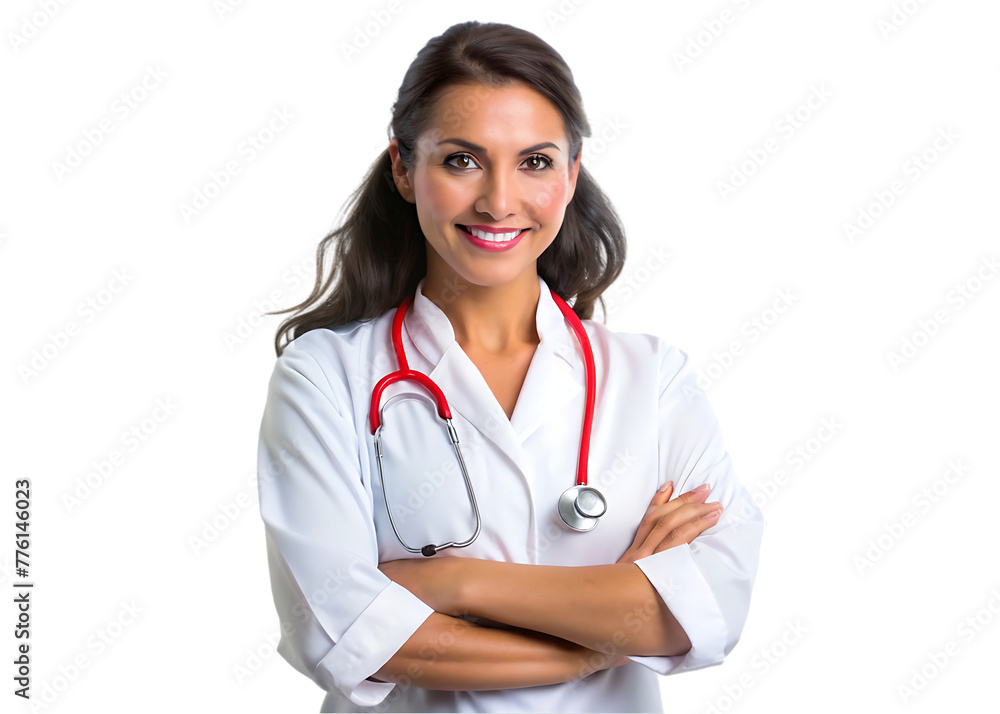 a front view young female doctor in white medical suit with stethoscope smiling a front view young female doctor in white medical suit with stethoscope smiling