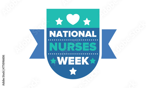 National Nurses Week. Thank you nurses. Medical and health care concept. Fighters against viruses and diseases. In honour of the doctors. Celebrated annual in United States. Vector illustration poster