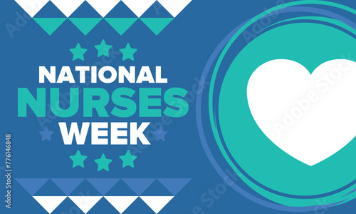 National Nurses Week. Thank you nurses. Medical and health care concept. Fighters against viruses and diseases. In honour of the doctors. Celebrated annual in United States. Vector illustration poster