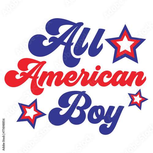 All American boy Retro SVG Art & Illustration