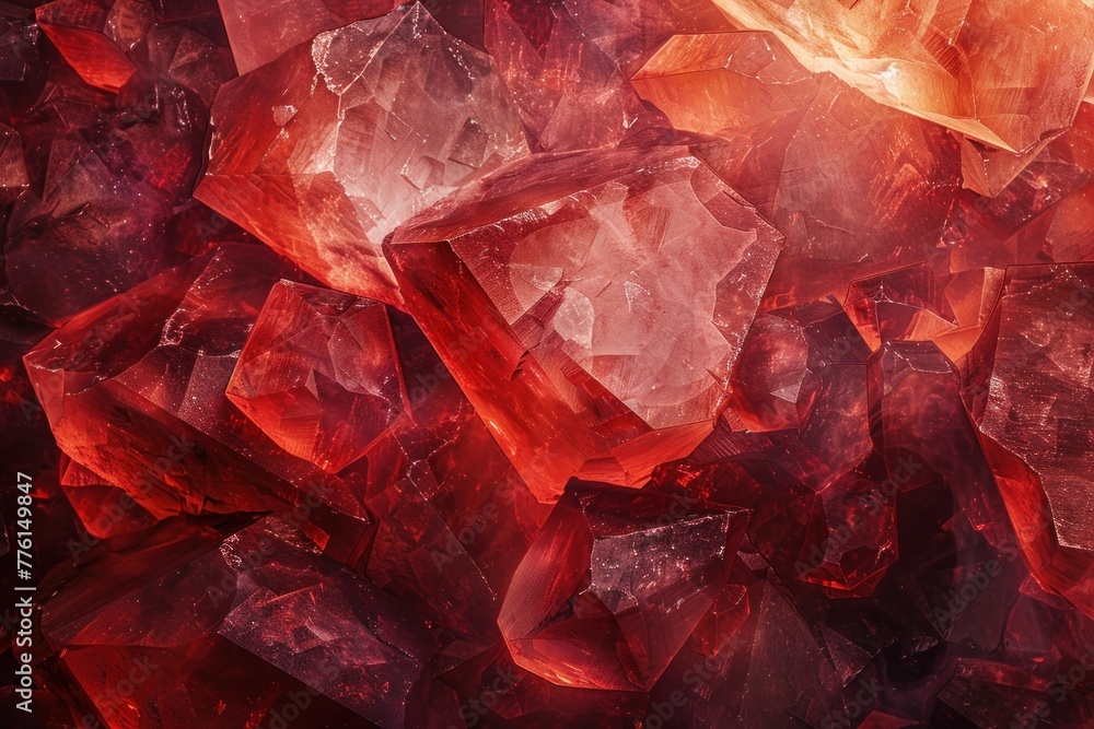 Abstract ruby stone illustration, red rock background, texture