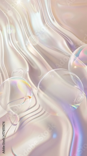 Abstract background with shimmering colors and floating bubbles