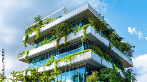 A modern corporate building showcasing ESG and sustainable practices