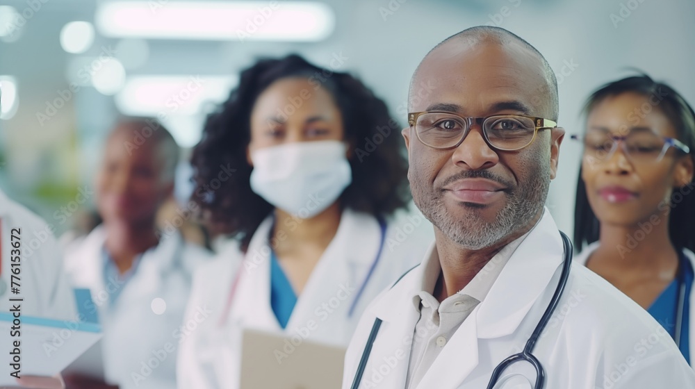 Skilled and experienced doctor confidently leads their professional team, fostering collaboration, expertise, and dedication to ensure the highest quality of patient care.