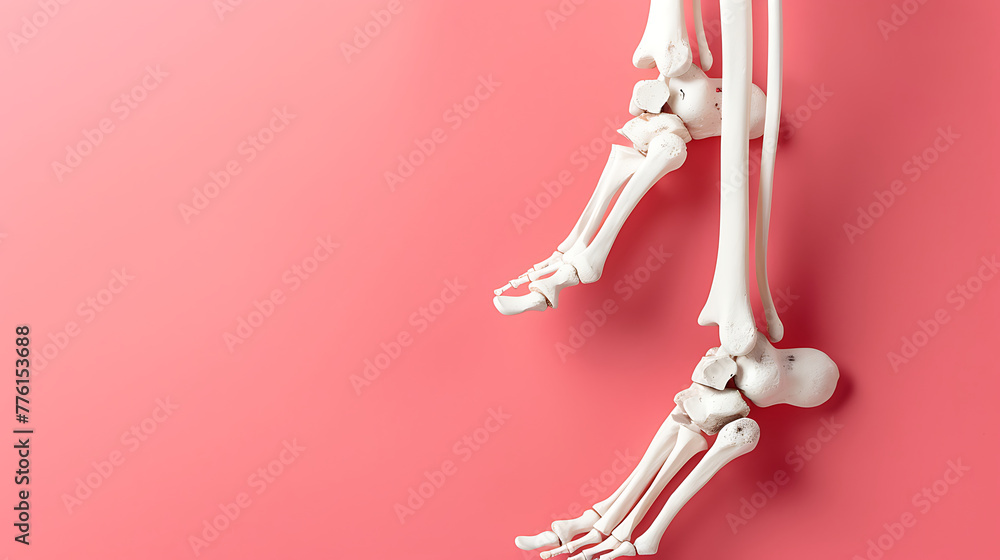 Human Skeleton Tibia and Fibula Bone Anatomy with space for text background. generative ai Human Skeleton Tibia and Fibula Bone Anatomy with space for text background. generative ai