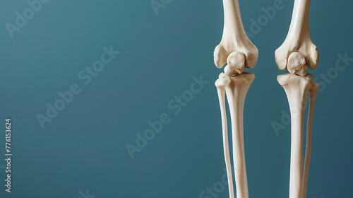 Human Skeleton Tibia and Fibula Bone Anatomy with space for text background. generative ai