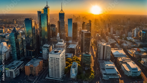 Magnificent panorama of Melbourne Australia modern