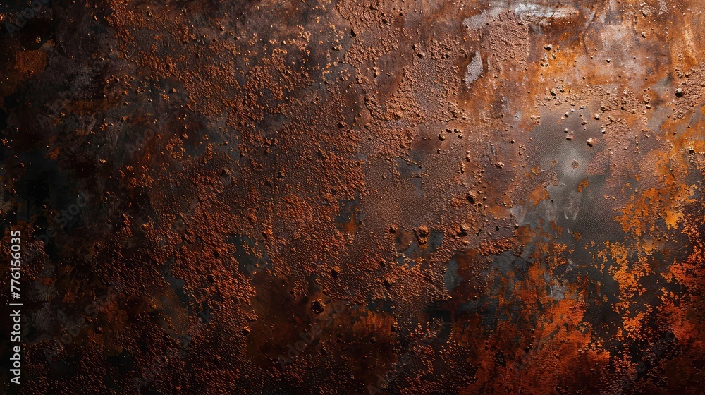 Rusted Metal Texture: A Vivid Display of Rust and Oxidized Metal, Perfect for Backgrounds and Textures - obrazy, fototapety, plakaty 